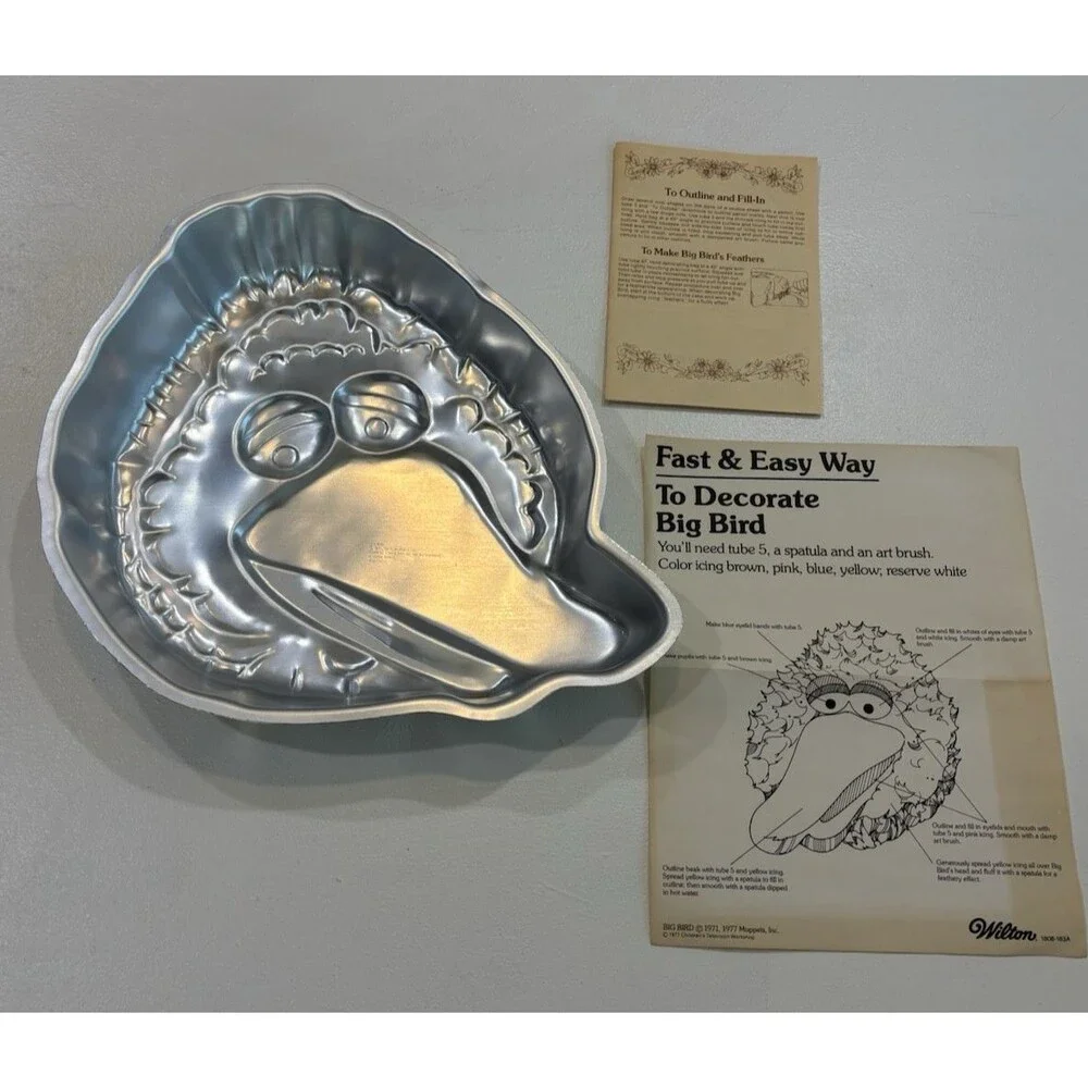 Vintage Big Bird Cake Pan Wilton Sesame Street In Box Baking Mold Retro Kitchen